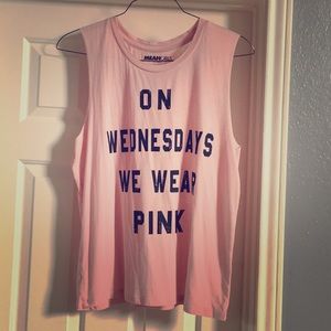Pink mean girls tank top.